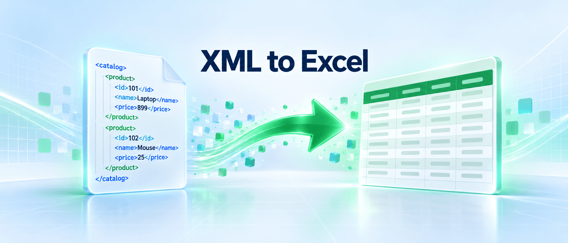 XML data transforming into an Excel spreadsheet